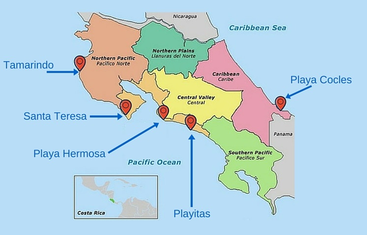 2016-02-22-Costa_Rica_Map_of Beginner_Surf_Beaches