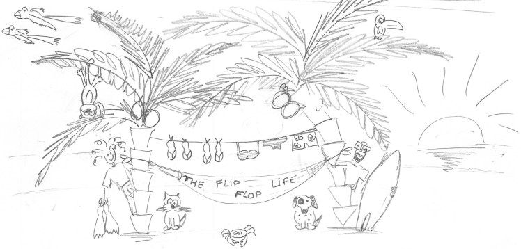 The flipflop life, drawing Cris