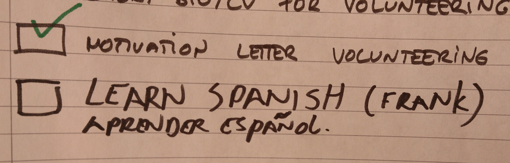 Item on to-do list: learn Spanish