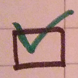 Tick box with green tick